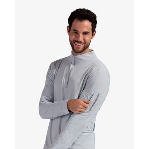BloqUV Mock Zip Soft Grey Pullover 1/4 Zip Small 50+ UPF Sun Protection